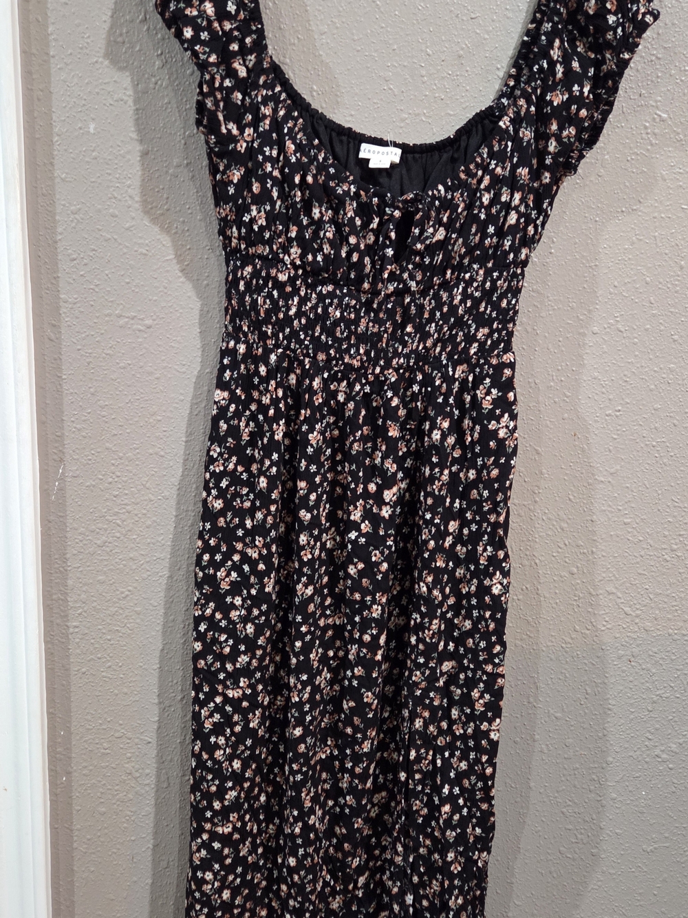 Aeropostale Black Floral Midi Dress